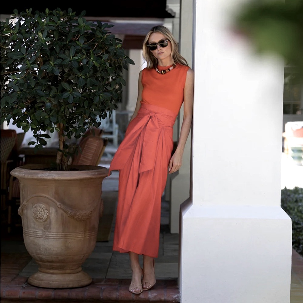 Rust Colored Julia Amory “Cartagena Wrap Skirt”